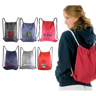 Printed Polyester Drawstring Backpack for Kids and Adults