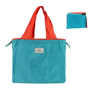 Folding Drawstring Grocery Tote in Polyester