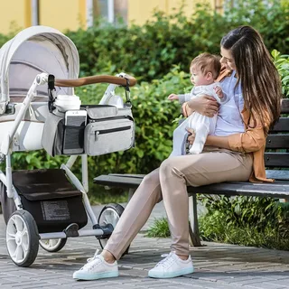 Oxford Stroller Organizer Bag with Adjustable Strap