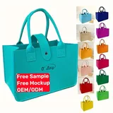 Colorful Felt Tote with Button Closure – view 1