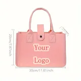 Colorful Felt Tote with Button Closure – view 2