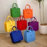 Colorful Felt Tote with Button Closure – view 4