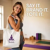 Bold Logo Printed Canvas Tote for Grocery and College – view 3