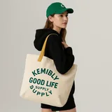Bold Logo Printed Canvas Tote for Grocery and College – view 2