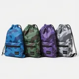 Nylon Sports Drawstring Backpack with Zipper Pocket – view 3