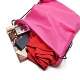 Gradient Polyester Drawstring Backpack with Zipper Pocket – view 2