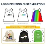 Gradient Polyester Drawstring Backpack with Zipper Pocket – view 4