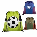 Polyester Drawstring Backpack with Mesh Side Pockets – view 1
