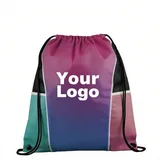 Polyester Drawstring Backpack with Mesh Side Pockets – view 2