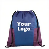 Polyester Drawstring Backpack with Mesh Side Pockets – view 4