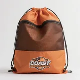 Polyester Drawstring Sports Backpack with Mesh Pocket – view 4