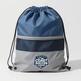 Polyester Drawstring Sports Backpack with Mesh Pocket – view 2