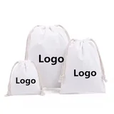 Washable Cotton Drawstring Bag with Zipper Pocket – view 4