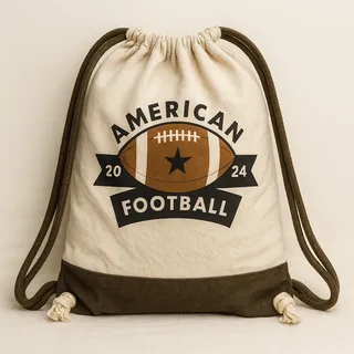 Canvas Drawstring Backpack with Sports Print