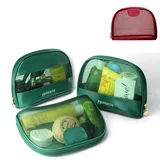 Green Mesh Half-Round Cosmetic Pouch – view 1