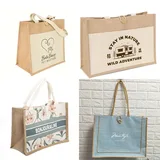 Camel Jute Tote Bag with Rope Handles – view 2