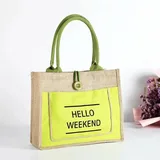 Camel Jute Tote Bag with Rope Handles – view 4