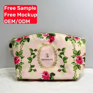 Rose Print Polyester Makeup Pouch