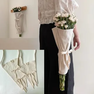 Canvas Flower Carrier Bag with Button Closure