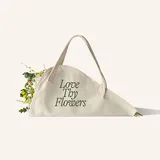 White Canvas Flower Gift Bag with Handles – view 1