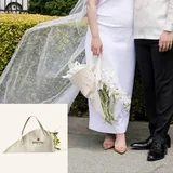White Canvas Flower Gift Bag with Handles – view 2