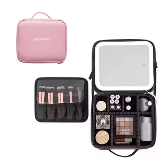 PU Makeup Case with Adjustable LED Mirror