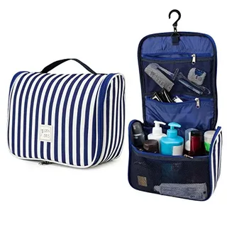 Striped Hanging Wash Bag with Hook