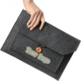 Black Felt Laptop Sleeve with Button Closure – view 2