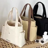 Cotton Shopping Tote with Zipper Pocket – view 2