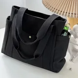 Cotton Shopping Tote with Zipper Pocket – view 4