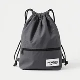 Cotton Drawstring Backpack with Front Zipper Pocket – view 4