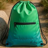 Gradient Oxford Drawstring Backpack with Front Zipper Pocket – view 4