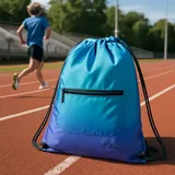 Gradient Oxford Drawstring Backpack with Front Zipper Pocket – view 6