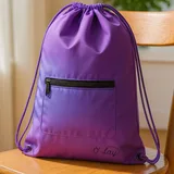 Gradient Oxford Drawstring Backpack with Front Zipper Pocket – view 3