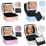 PU Makeup Case with LED Mirror and Dividers – view 6