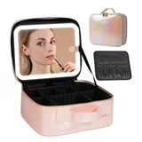 PU Makeup Case with LED Mirror and Dividers – view 1