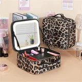 PU Makeup Case with LED Mirror and Dividers – view 5