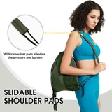 Army Green Polyester Drawstring Backpack with Mesh Pockets – view 2