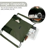 Army Green Polyester Drawstring Backpack with Mesh Pockets – view 4