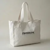Colorblock Canvas Tote with Letter Print – view 3