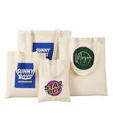 Colorblock Canvas Tote with Letter Print – view 5