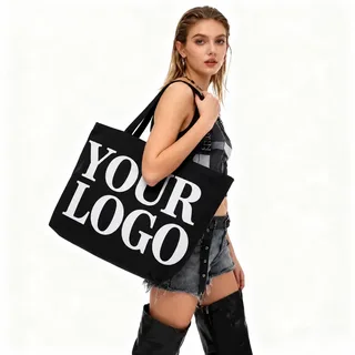 Minimalist Canvas Tote with Long Shoulder Strap