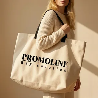 White Canvas Shopping Tote Bag