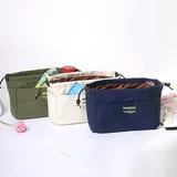 Canvas Cotton Makeup Bag with Drawstring Detail – view 1
