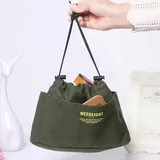 Canvas Cotton Makeup Bag with Drawstring Detail – view 3