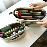 Canvas Cotton Makeup Bag with Drawstring Detail – view 5