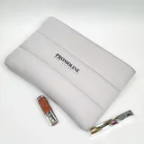 Quilted Neoprene Toiletry Bag, Grey and White – view 6
