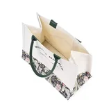 Beige Floral Cotton Canvas Shoulder Tote – view 4