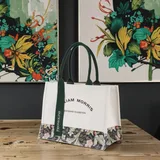 Beige Floral Cotton Canvas Shoulder Tote – view 1