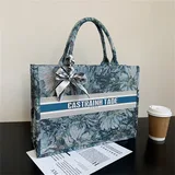 Floral Print Jute Tote with Cotton Rope Handles – view 6